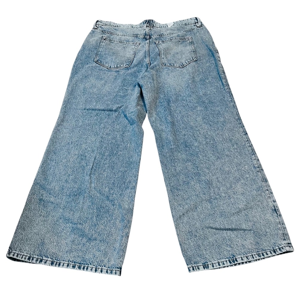 Good American Maternity Wide Leg Jeans 15 Indigo NWT Elastic Waist - Picture 9 of 9